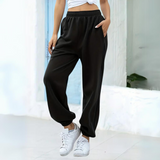 Pantalones de jogging para mujer – Corte holgado – Tejido de punto suave – Cintura elástica – Bajo cónico