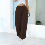 Pantalones de jogging para mujer – Corte holgado – Tejido de punto suave – Cintura elástica – Bajo cónico