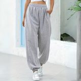 Pantalones de jogging para mujer – Corte holgado – Tejido de punto suave – Cintura elástica – Bajo cónico