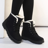 Botas de mujer - Ante con forro cálido - Botas altas con cordones - Suela antideslizante