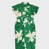 Vestido camisero para mujer - Estampado floral - Mangas cortas - Cinturón - Abotonado
