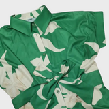 Vestido camisero para mujer - Estampado floral - Mangas cortas - Cinturón - Abotonado