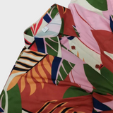 Vestido camisero para mujer - Estampado floral - Mangas cortas - Cinturón - Abotonado