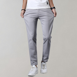 Pantalones chinos para hombre – Corte ajustado – Algodón suave – Tiro bajo – Estilo business casual