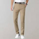 Pantalones chinos para hombre – Corte ajustado – Algodón suave – Tiro bajo – Estilo business casual