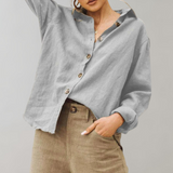 Blusa de mujer – Corte relajado – Tejido transpirable – Mangas largas – Estilo casual