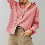 Blusa de mujer – Corte relajado – Tejido transpirable – Mangas largas – Estilo casual
