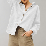 Blusa de mujer – Corte relajado – Tejido transpirable – Mangas largas – Estilo casual