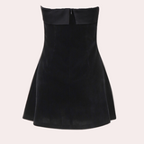 Minivestido de mujer – Terciopelo lujoso – Sin tirantes – Corte elegante y ajustado