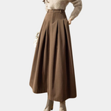 Falda plisada larga para mujer - Cintura estructurada - Corte elegante y acampanado