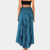 Falda larga para mujer - Cintura alta - Fluida y ligera - Elegante estampado bohemio
