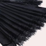Vestido de mujer - Terciopelo elegante - Mangas largas de encaje - Corte romántico en A