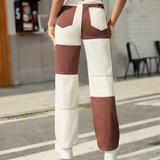 Jeans de mujer - Corte recto - Patchwork de moda - Cintura alta - Casual de moda