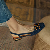 Sandalias de tira trasera para mujer - Elegantes - Tacón bajo - Punta cerrada - Detalle decorativo
