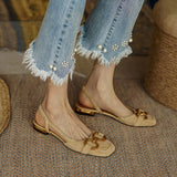 Sandalias de tira trasera para mujer - Elegantes - Tacón bajo - Punta cerrada - Detalle decorativo