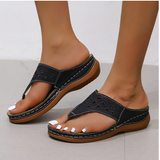 Sandalias para mujer – Diseño tipo chancla con tira para la puntera – Suela cómoda – Detalle de corte