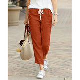 Pantalones de mujer - Cintura ajustable con cordón - Corte recto - Comodidad ligera y transpirable