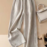 Pantalón ancho de mujer – Cintura elástica – Fibras naturales – Corte cómodo y fluido
