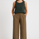 Pantalones de mujer – Corte holgado – Tejido transpirable – Cintura elástica – Estilo farol