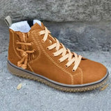 Botas hasta la rodilla para mujer - Piel impermeable - Forro cálido - Cierre con cordones y cremallera