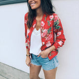 Chaqueta de mujer – Corte holgado – Estampado floral – Acabado acanalado – Tejido transpirable