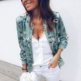 Chaqueta de mujer – Corte holgado – Estampado floral – Acabado acanalado – Tejido transpirable