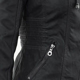 Chaqueta de cuero PU elegante, versátil y de alta calidad para mujer.