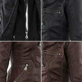 Chaqueta de cuero PU elegante, versátil y de alta calidad para mujer.