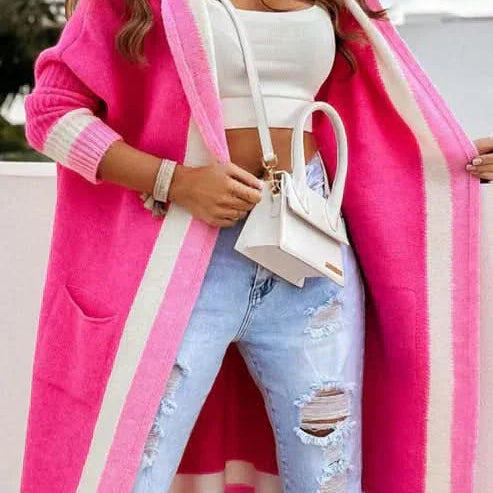 Elegante cárdigan de terciopelo de felpa de doble cara para mujer.