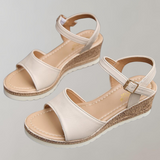 Sandalias de plataforma para mujer – Punta abierta – Suela de cuña – Correa ajustable y cómoda