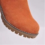 Botas de mujer - Tacón cuadrado cómodo - Forro cálido - Punta redonda - Suela antideslizante