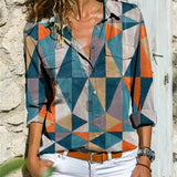 Blusa de mujer – Corte relajado – Tejido transpirable – Mangas remangadas – Botones