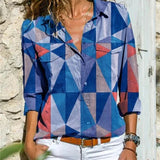 Blusa de mujer – Corte relajado – Tejido transpirable – Mangas remangadas – Botones