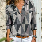 Blusa de mujer – Corte relajado – Tejido transpirable – Mangas remangadas – Botones