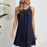 Vestido de playa para mujer – Sin tirantes – Corte evasé – Tejido calado transpirable