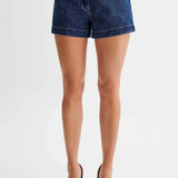 Conjunto vaquero de dos piezas, shorts sin mangas y cuello redondo, estilo oficina