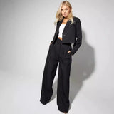 Conjunto de dos piezas: pantalón ancho y ajustado para primavera