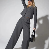 Conjunto de dos piezas: pantalón ancho y ajustado para primavera