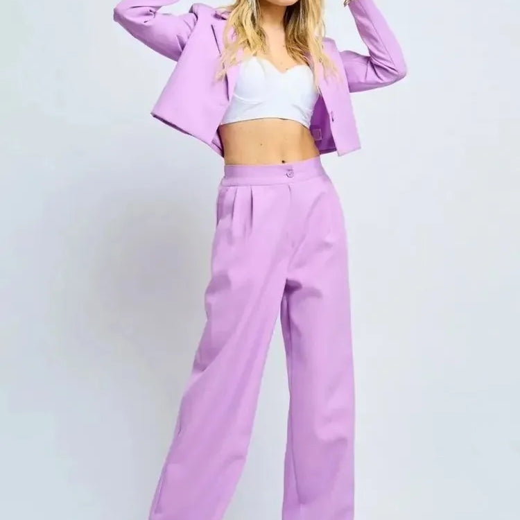 Conjunto de dos piezas: pantalón ancho y ajustado para primavera
