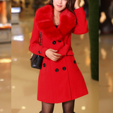 Gabardina elegante, cálida y sofisticada para mujer.
