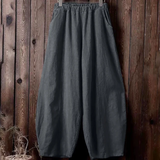 Pantalones anchos de mujer – Tejido transpirable – Cintura elástica – Ajuste cómodo y fluido