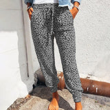 Pantalón jogger para mujer – Corte holgado – Algodón – Cintura elástica – Estampado animal