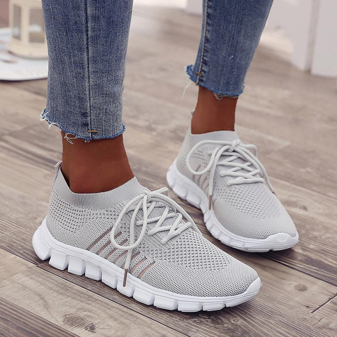 Zapatillas deportivas para mujer - Tejido de punto transpirable - Ligeras y cómodas - Suela acolchada
