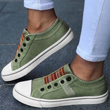 Zapatillas sin cordones para mujer - Cómodas - Lona transpirable - Suela de goma