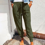 Pantalón jogger para mujer – Corte holgado – Algodón – Cintura elástica – Estampado animal
