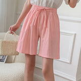Pantalones cortos de mujer – Corte relajado – Cintura elástica – Fibras naturales transpirables