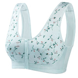 Bralette de mujer – Sin aros – Tejido suave – Botones en la parte delantera – Estampado floral
