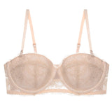 Sujetador balconette para mujer – Encaje transpirable – Aros – Tirantes ajustables