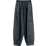 Pantalones de mujer - Algodón - Cintura alta elástica - Pierna ancha y cónica