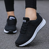 Zapatillas deportivas para mujer – Malla transpirable – Cierre con cordones – Suela ligera antideslizante